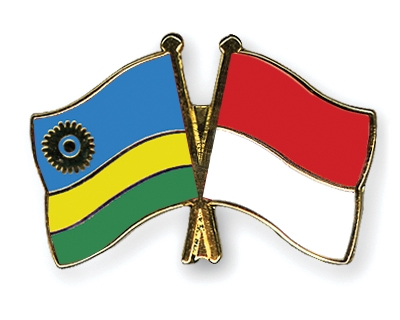 Fahnen Pins Ruanda Indonesien