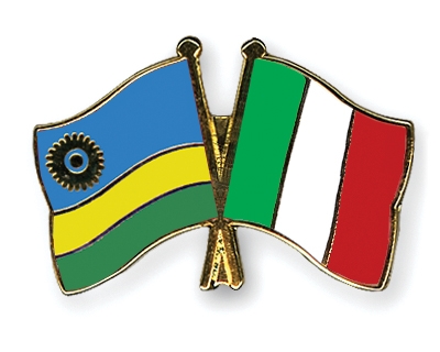 Fahnen Pins Ruanda Italien