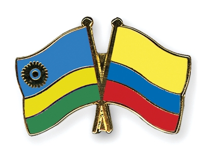 Fahnen Pins Ruanda Kolumbien