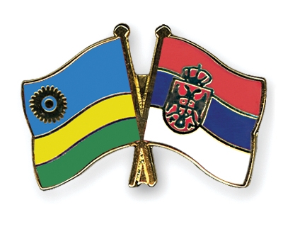 Fahnen Pins Ruanda Serbien