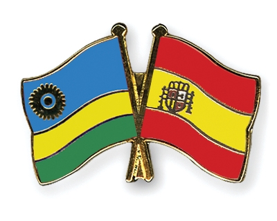 Fahnen Pins Ruanda Spanien