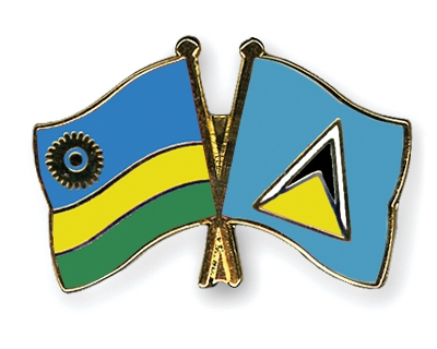 Fahnen Pins Ruanda St-Lucia