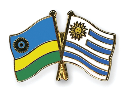 Fahnen Pins Ruanda Uruguay