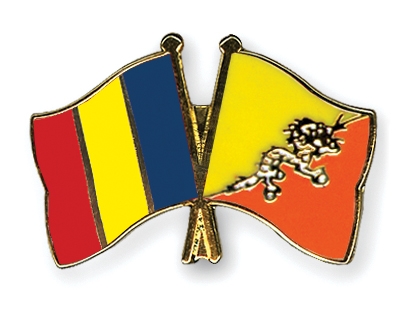 Fahnen Pins Rumnien Bhutan