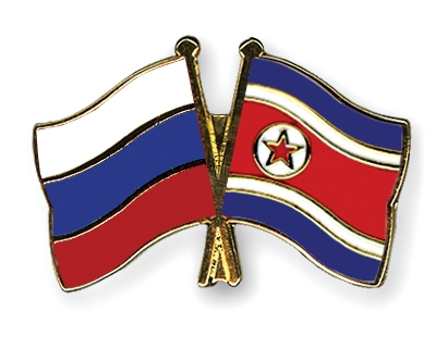 Fahnen Pins Russland Nordkorea