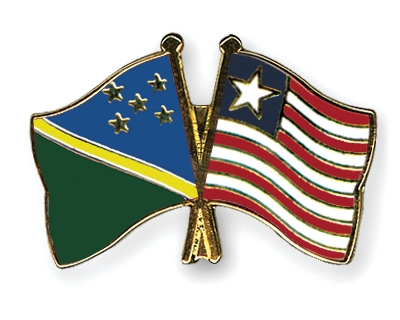 Fahnen Pins Salomonen Liberia