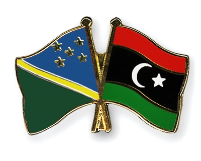 Fahnen Pins Salomonen Libyen