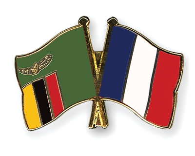 Fahnen Pins Sambia Frankreich