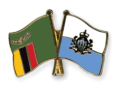 Fahnen Pins Sambia San-Marino