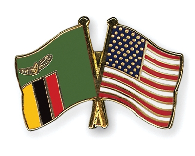 Fahnen Pins Sambia USA