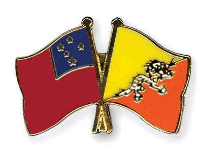 Fahnen Pins Samoa Bhutan