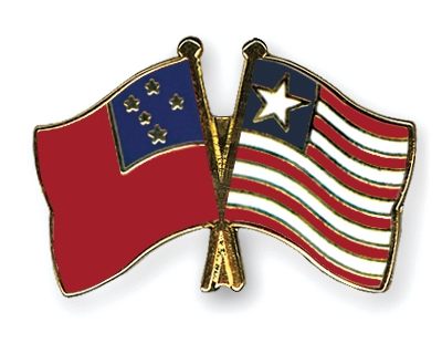 Fahnen Pins Samoa Liberia