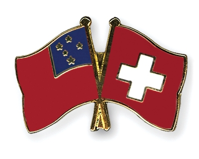 Fahnen Pins Samoa Schweiz