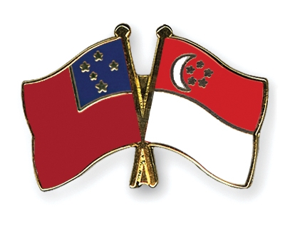 Fahnen Pins Samoa Singapur