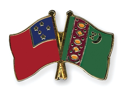 Fahnen Pins Samoa Turkmenistan
