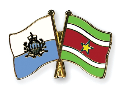 Fahnen Pins San-Marino Surinam