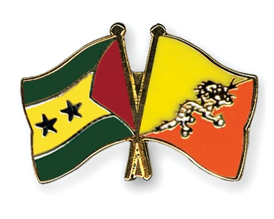 Fahnen Pins Sao-Tome-und-Principe Bhutan