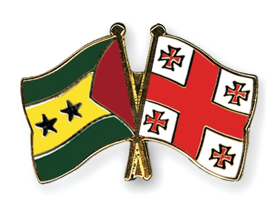 Fahnen Pins Sao-Tome-und-Principe Georgien