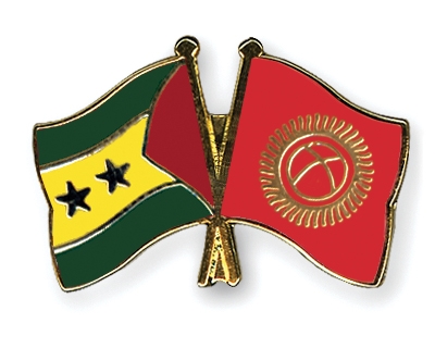 Fahnen Pins Sao-Tome-und-Principe Kirgisistan