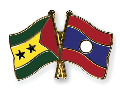 Fahnen Pins Sao-Tome-und-Principe Laos