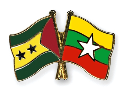 Fahnen Pins Sao-Tome-und-Principe Myanmar