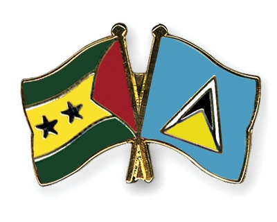 Fahnen Pins Sao-Tome-und-Principe St-Lucia