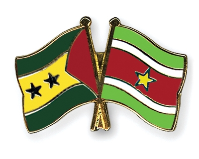 Fahnen Pins Sao-Tome-und-Principe Surinam
