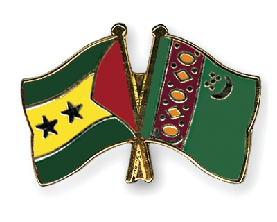 Fahnen Pins Sao-Tome-und-Principe Turkmenistan