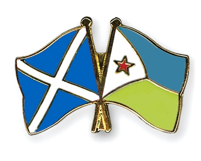 Fahnen Pins Schottland Dschibuti