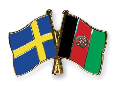 Fahnen Pins Schweden Afghanistan