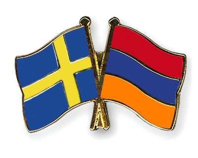 Fahnen Pins Schweden Armenien