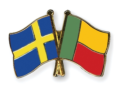 Fahnen Pins Schweden Benin