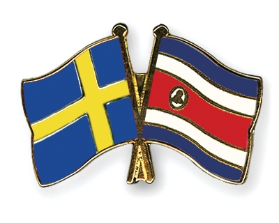 Fahnen Pins Schweden Costa-Rica