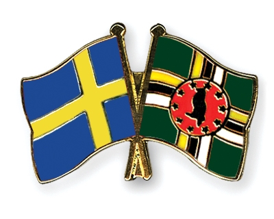 Fahnen Pins Schweden Dominica