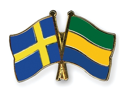 Fahnen Pins Schweden Gabun