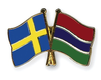 Fahnen Pins Schweden Gambia