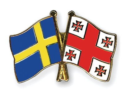 Fahnen Pins Schweden Georgien