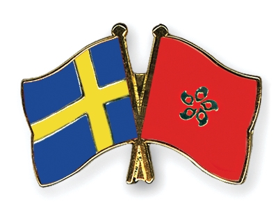 Fahnen Pins Schweden Hong-Kong