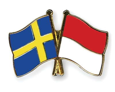 Fahnen Pins Schweden Indonesien