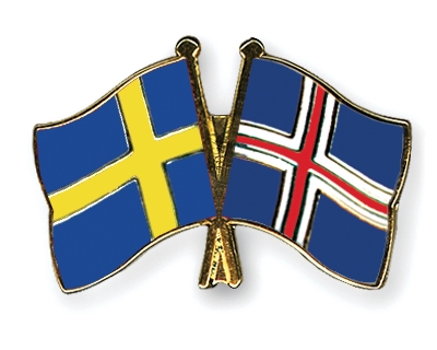 Fahnen Pins Schweden Island