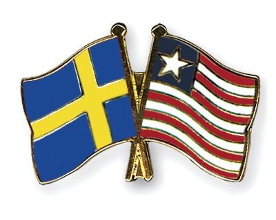 Fahnen Pins Schweden Liberia