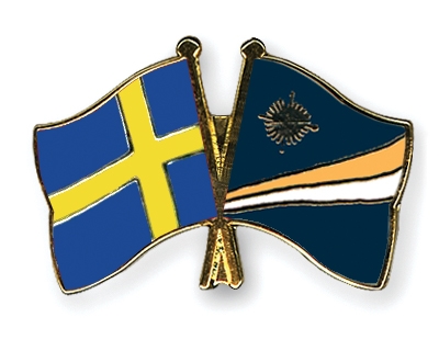 Fahnen Pins Schweden Marshallinseln