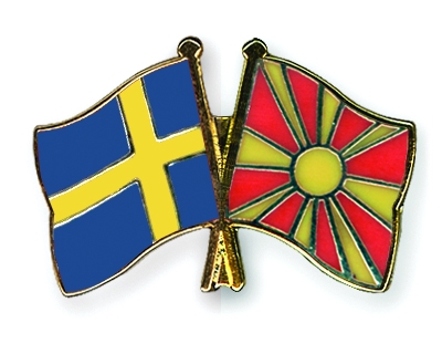 Fahnen Pins Schweden Mazedonien