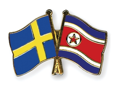 Fahnen Pins Schweden Nordkorea