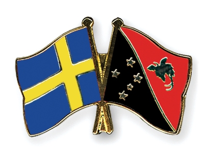 Fahnen Pins Schweden Papua-Neuguinea