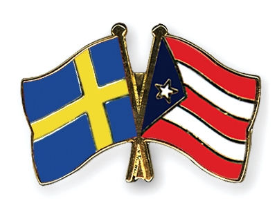 Fahnen Pins Schweden Puerto-Rico