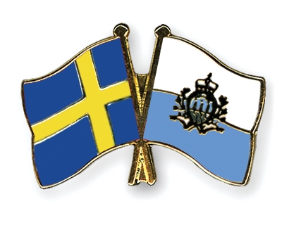 Fahnen Pins Schweden San-Marino