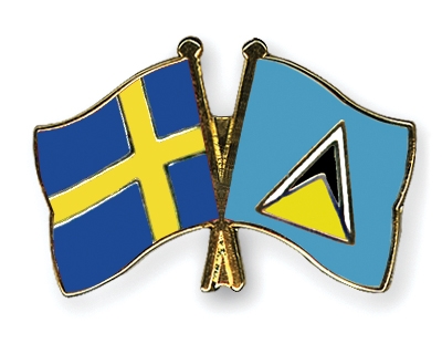 Fahnen Pins Schweden St-Lucia