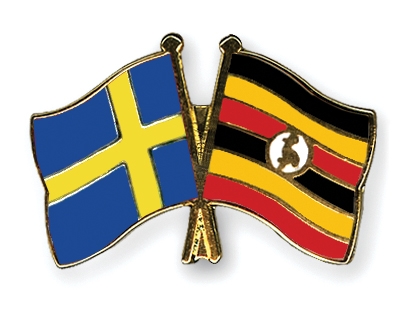 Fahnen Pins Schweden Uganda