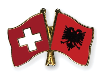 Fahnen Pins Schweiz Albanien